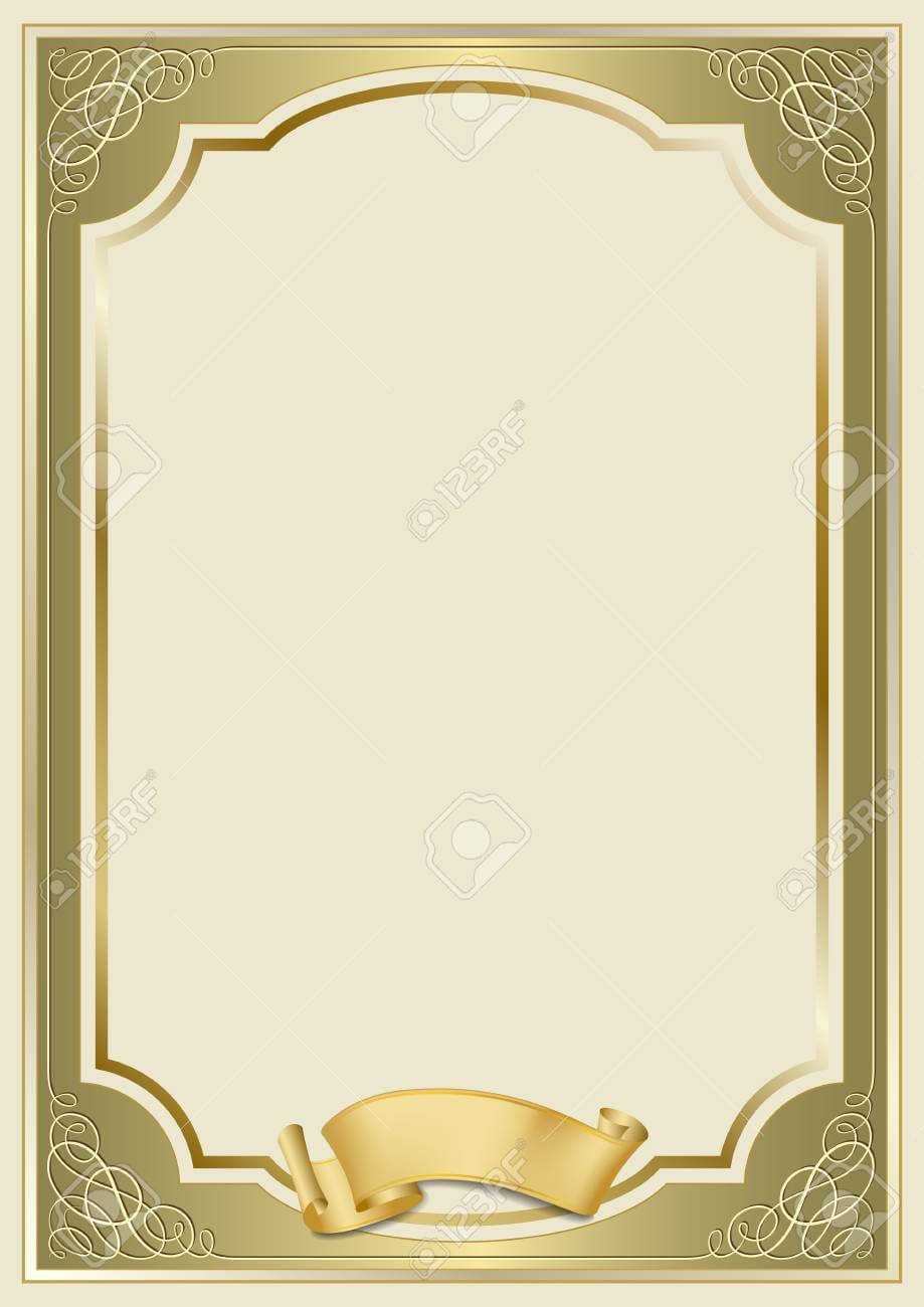 Decorative Rectangular Framework And A Scroll. Template For Diploma,.. Pertaining To Certificate Scroll Template