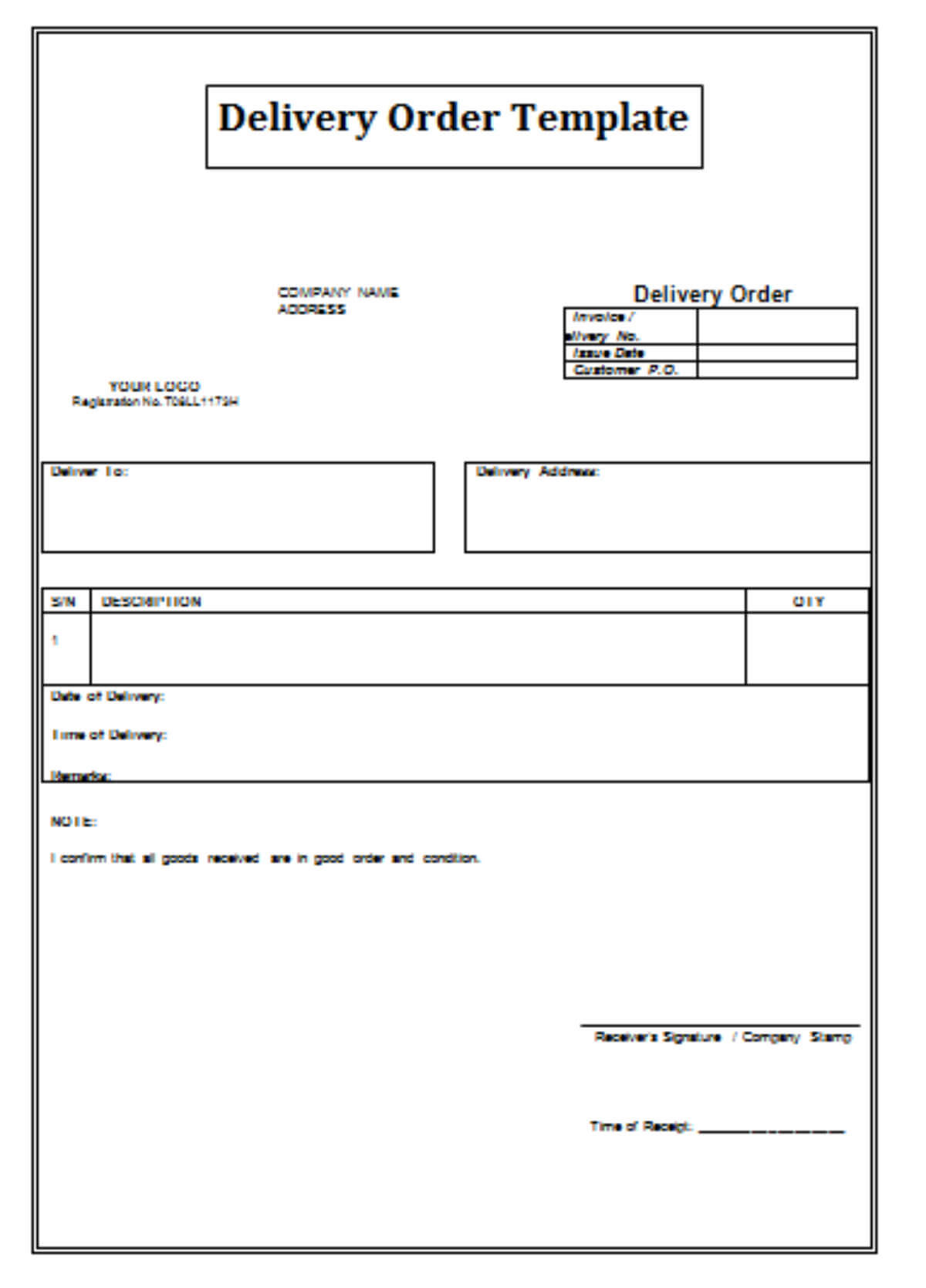 Delivery Order Templates | 2+ Free Printable Word, Excel & Pdf Intended For Proof Of Delivery Template Word