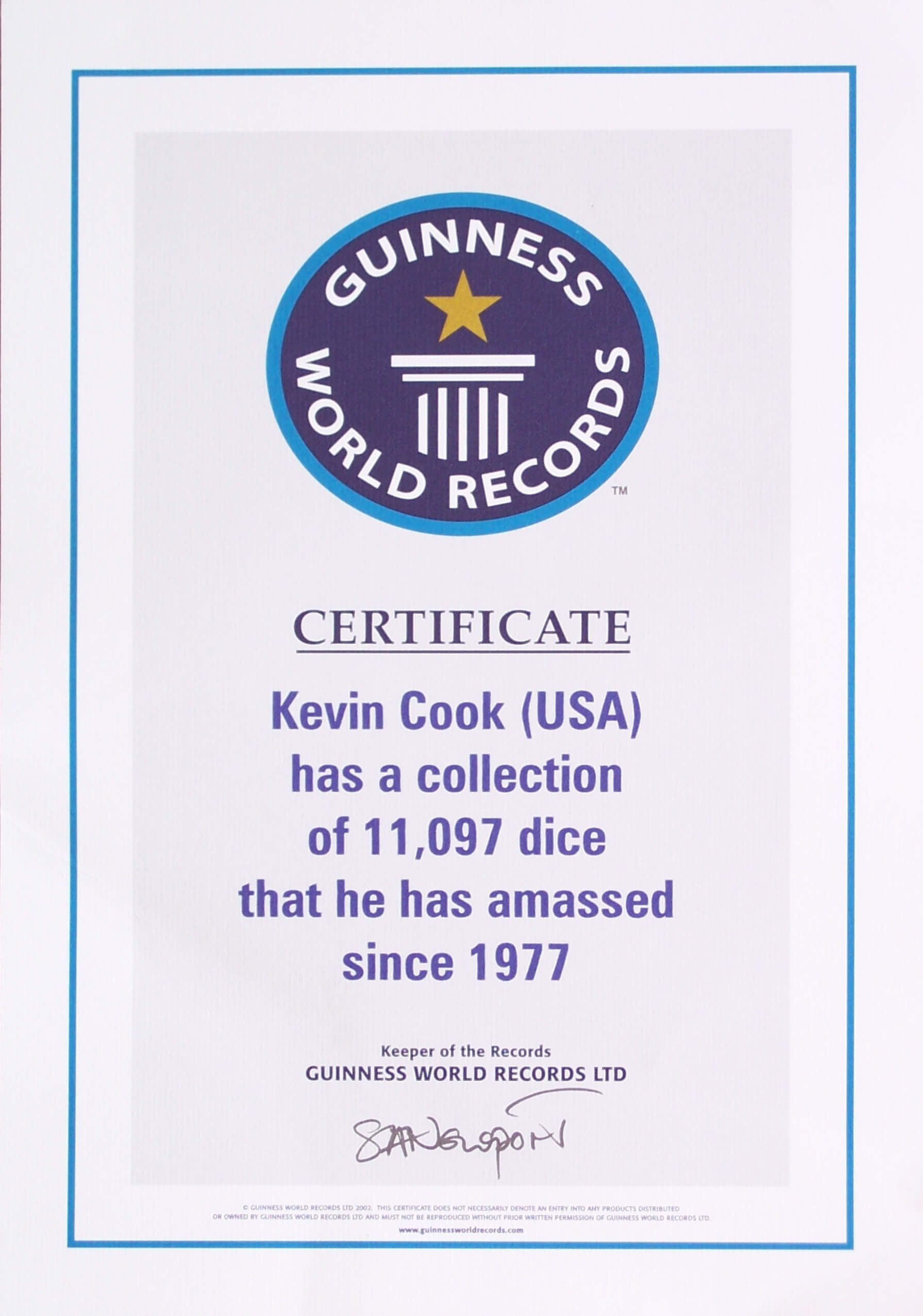 Dicecollector – Guinness Claim Information Inside Guinness World Record Certificate Template