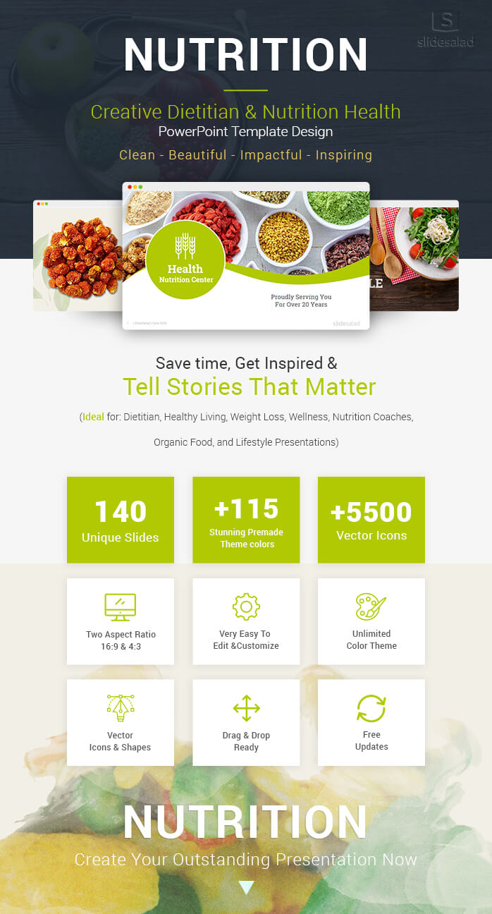 Diet And Nutrition Powerpoint Template Designs – Slidesalad Intended For Nutrition Brochure Template