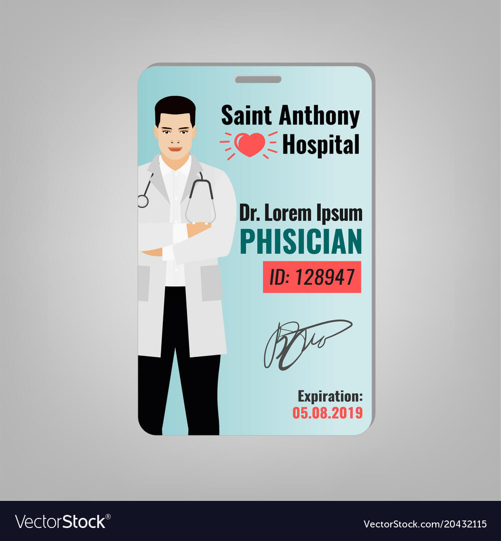 Doctor Id Card In Hospital Id Card Template