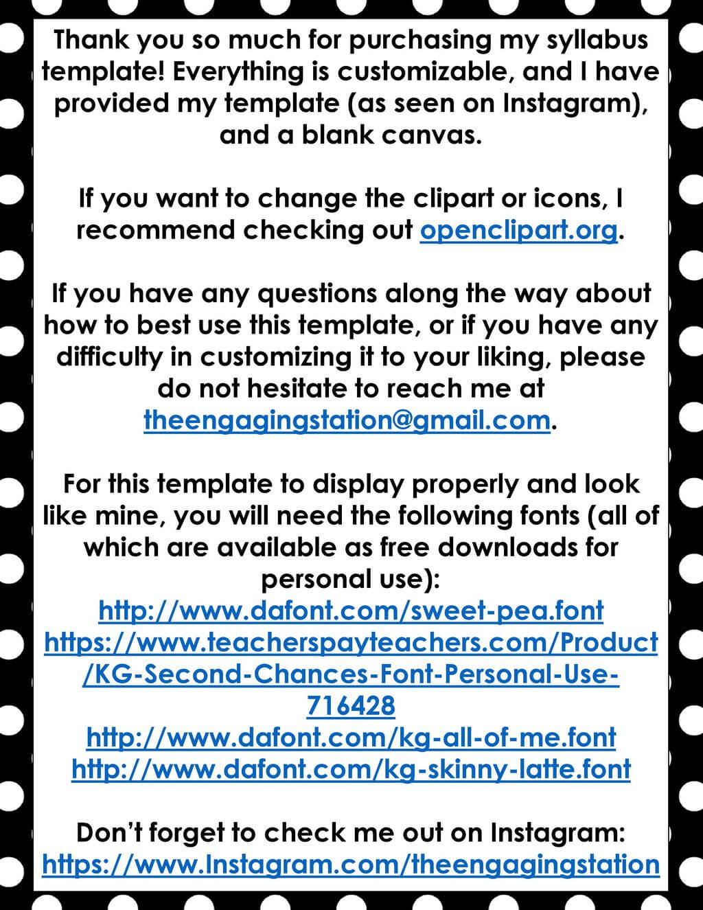 Don't Forget To Check Me Out On Instagram: – Ppt Download With Blank Syllabus Template