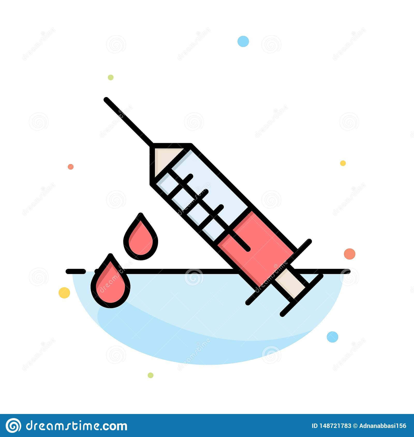 Dope, Injection, Medical, Drug Abstract Flat Color Icon With Dope Card Template