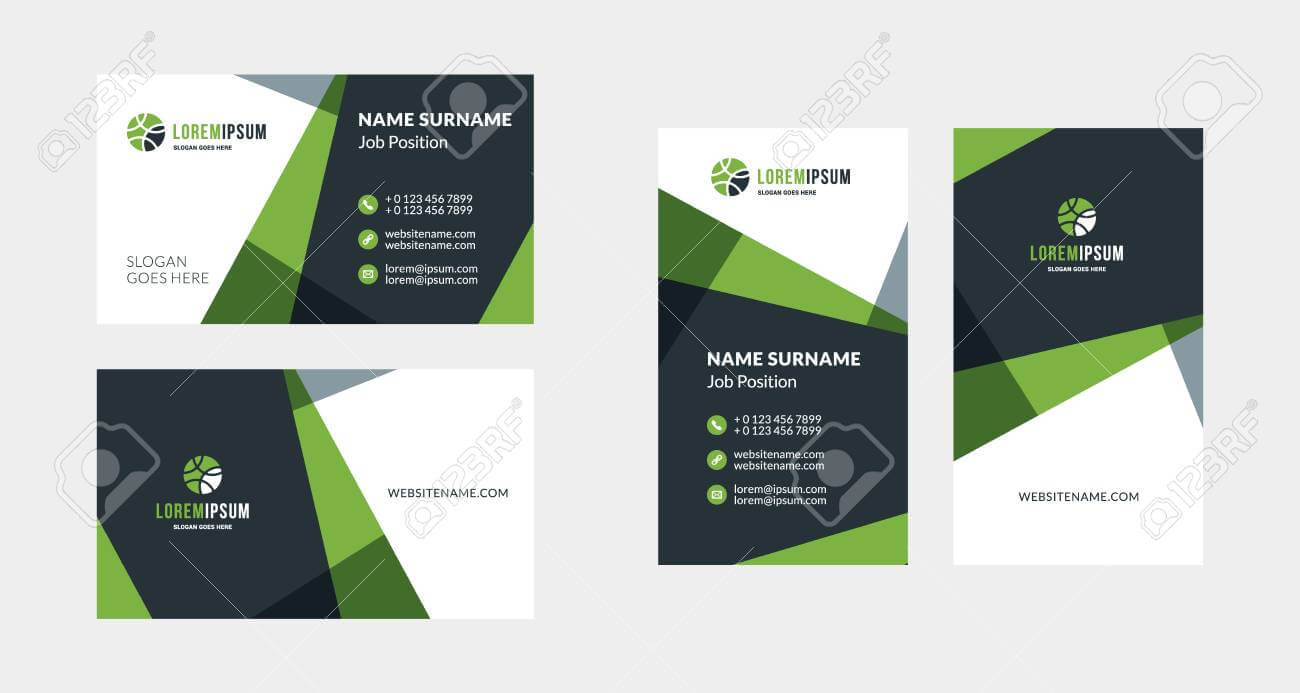 Double Sided Creative Business Card Template. Portrait And Landscape.. Pertaining To Landscaping Business Card Template