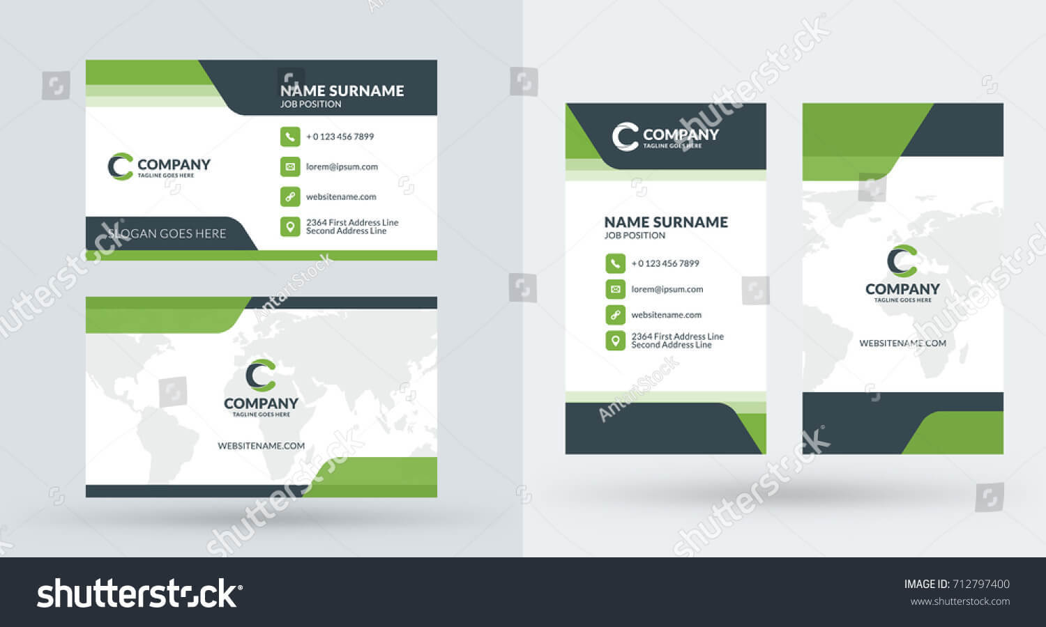 Doublesided Creative Business Card Template Portrait Stock Intended For Landscaping Business Card Template