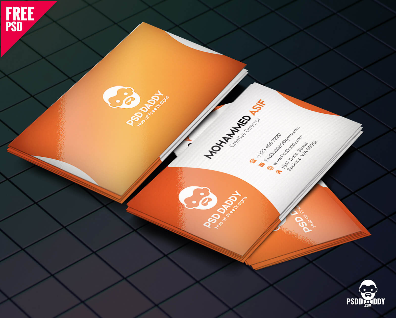 Download] Business Card Design Psd Free | Psddaddy With Visiting Card Psd Template Free Download