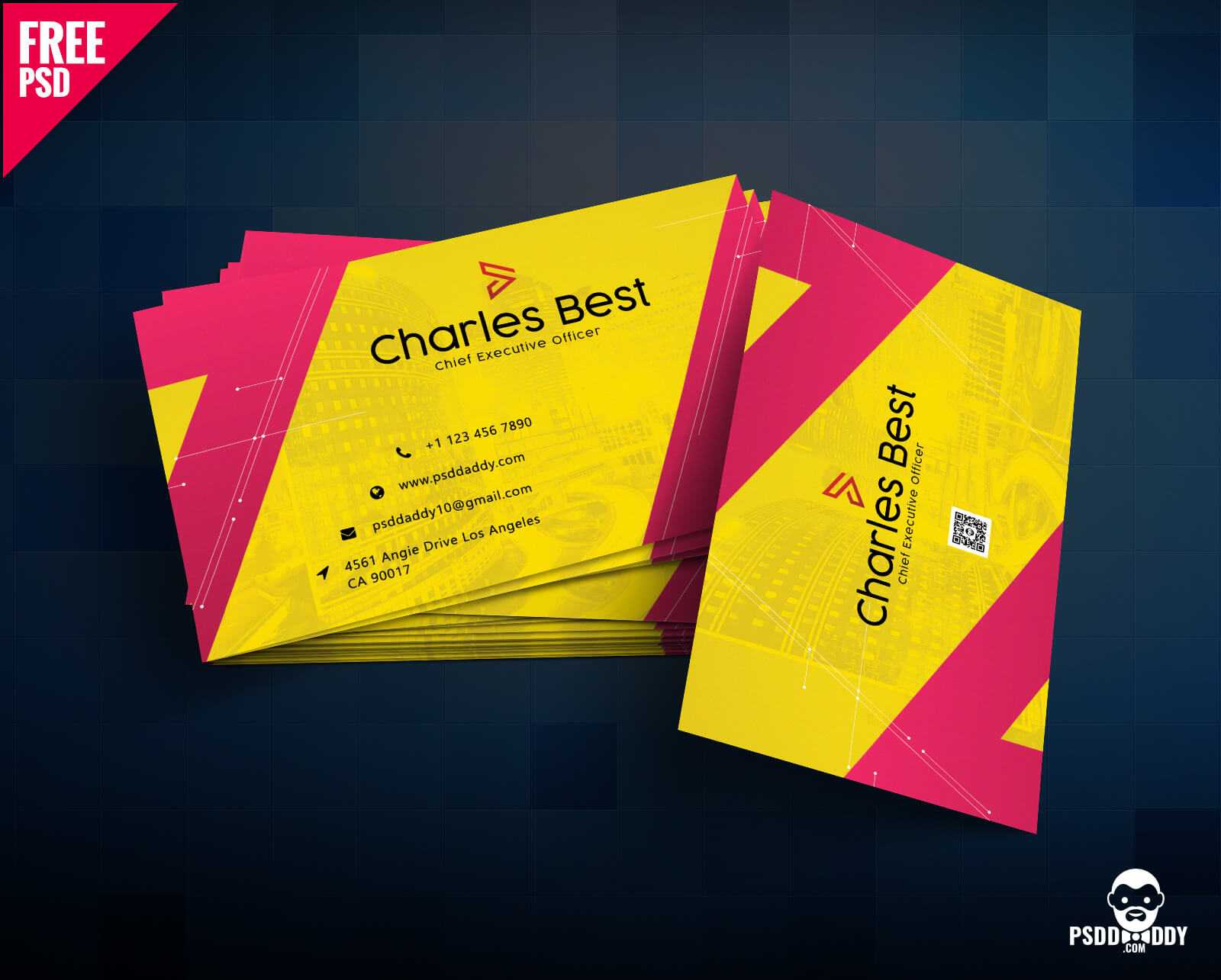 Download] Creative Business Card Free Psd | Psddaddy Pertaining To Business Card Size Psd Template