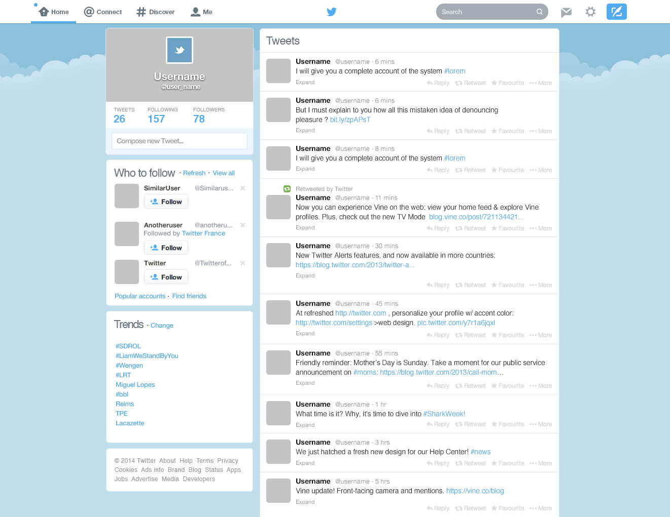 Download Free Twitter Template Psd – Download Psd For Blank Twitter Profile Template