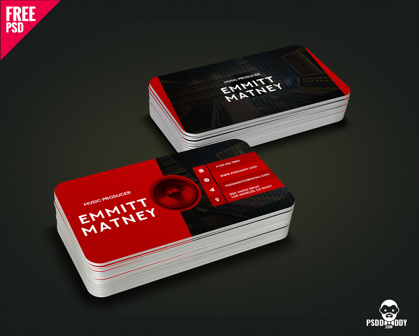 Download] Music Visiting Card Free Psd | Psddaddy With Free Psd Visiting Card Templates Download