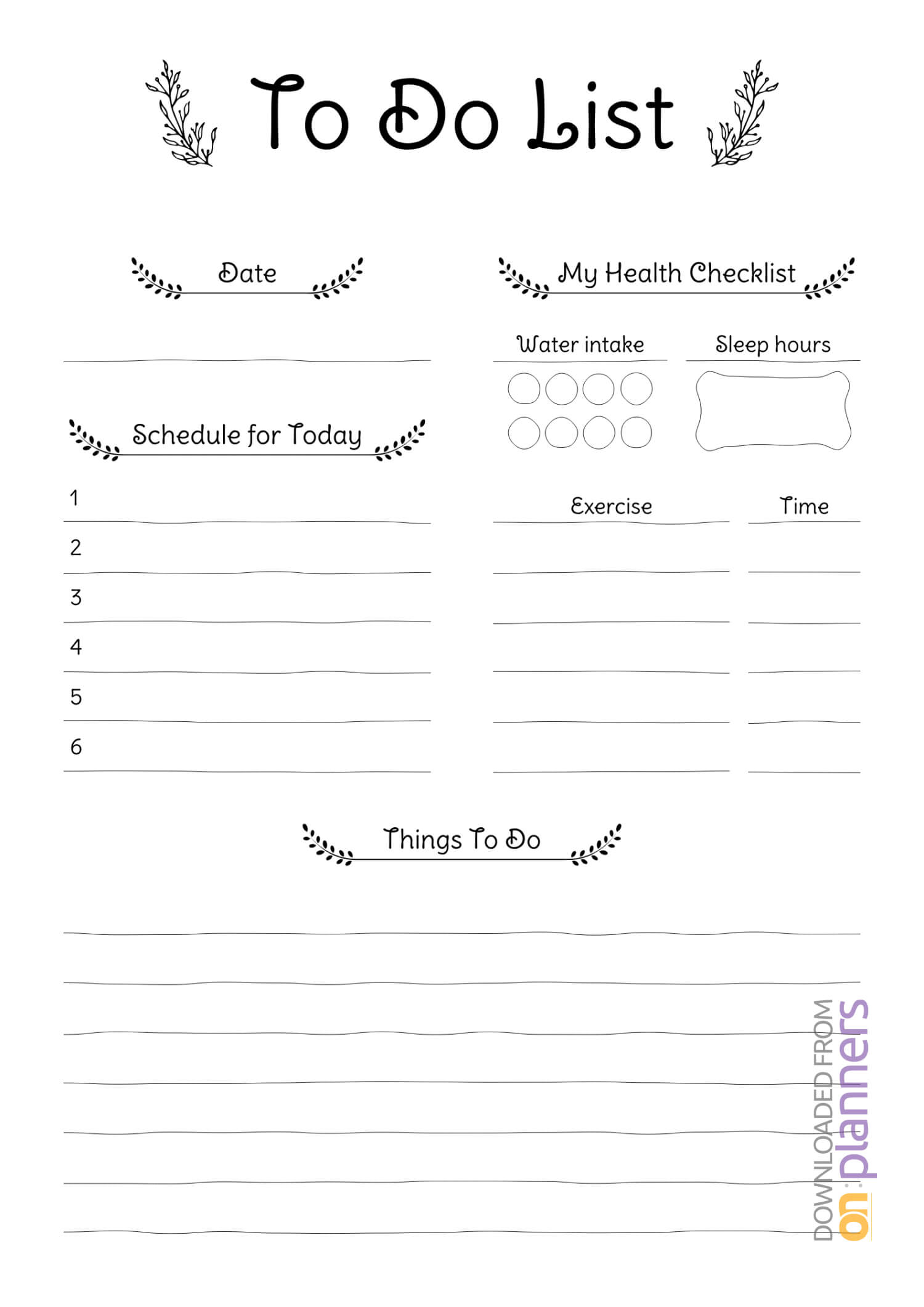 Download Printable Daily To Do List Pdf Regarding Blank To Do List Template