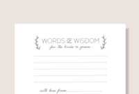 Download Your Free Wedding Advice Cards Printable | Lovilee for Marriage Advice Cards Templates