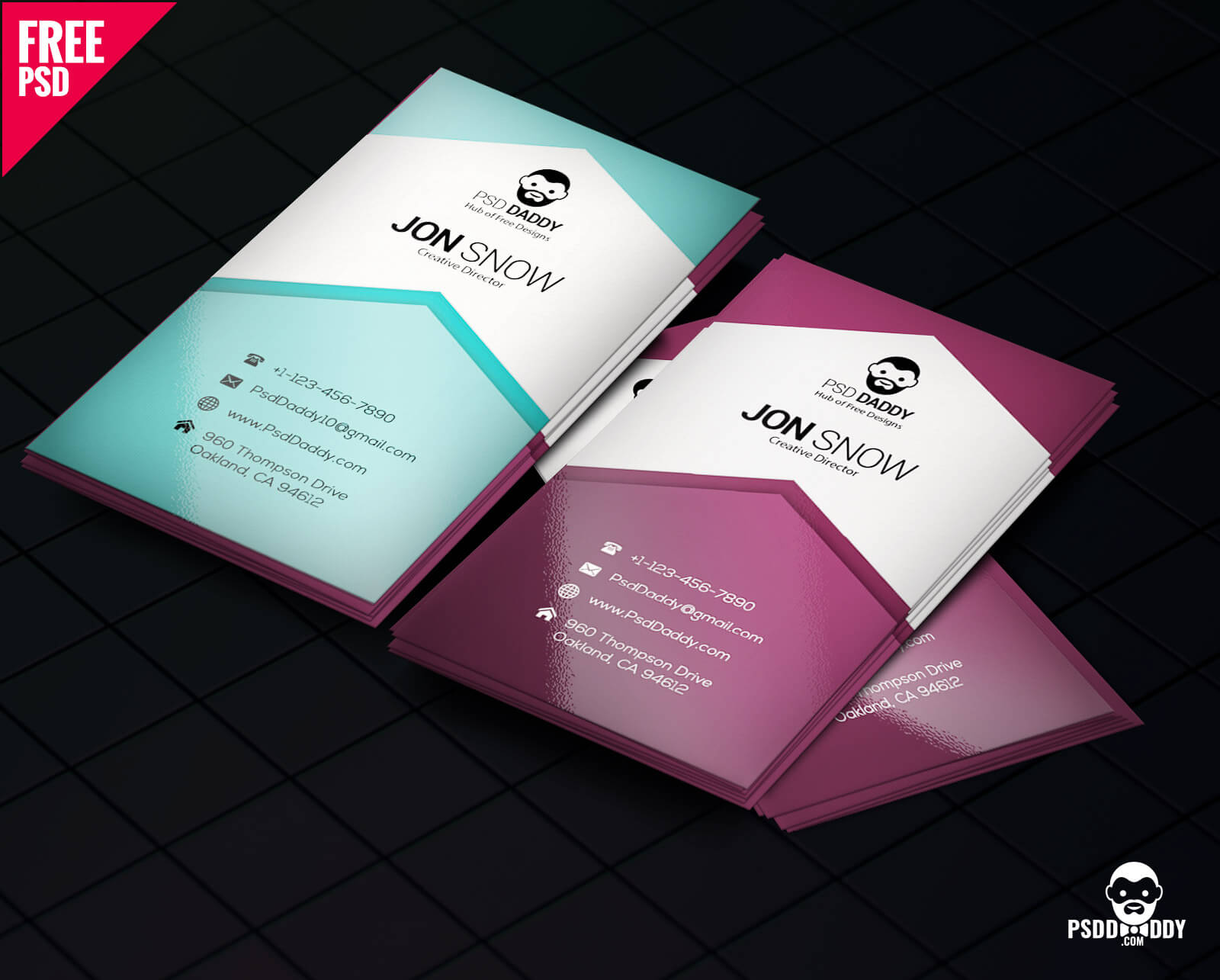 Download]Creative Business Card Psd Free | Psddaddy For Business Card Size Photoshop Template