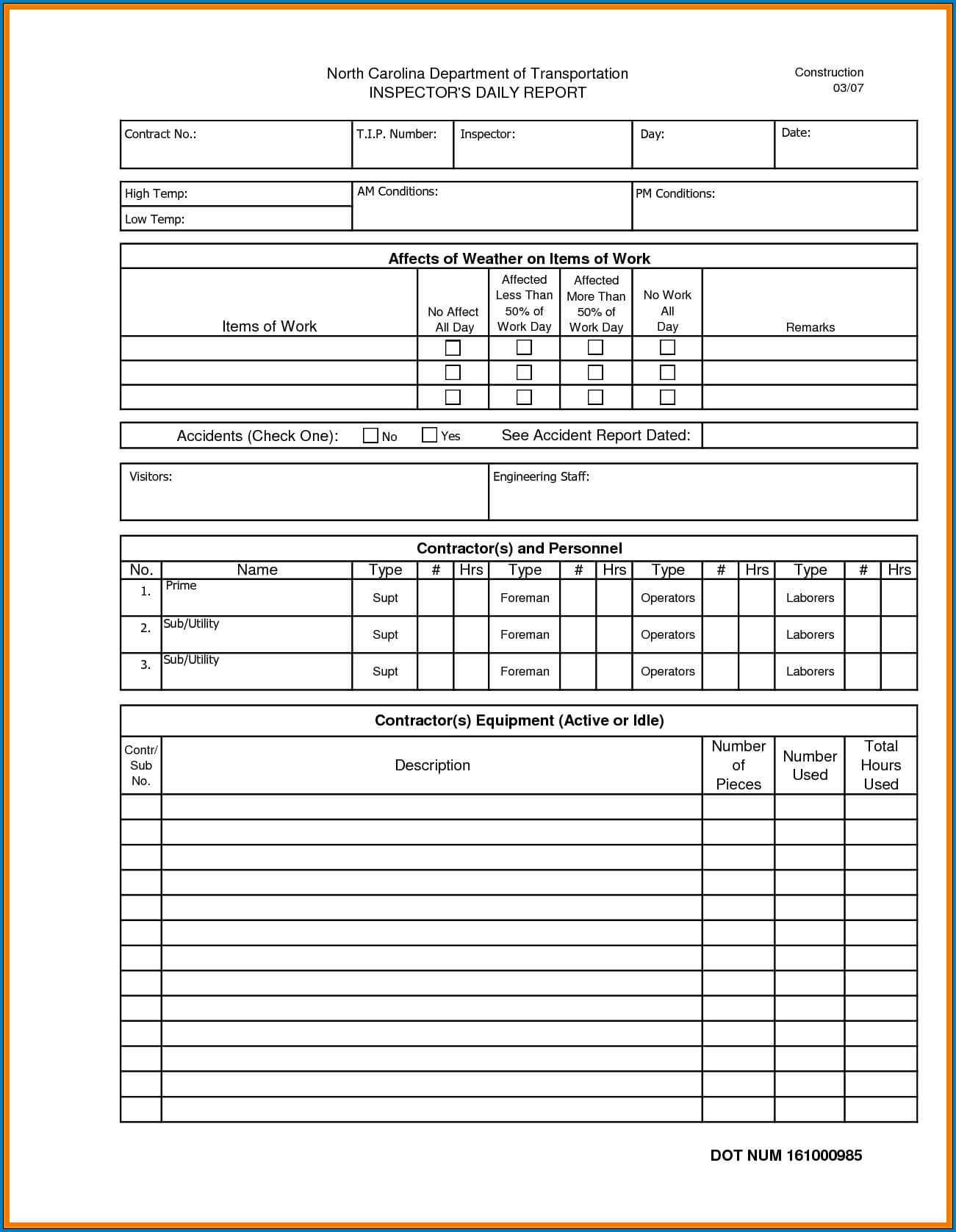 √ Free Editable Construction Daily Report Template For Construction Daily Report Template Free