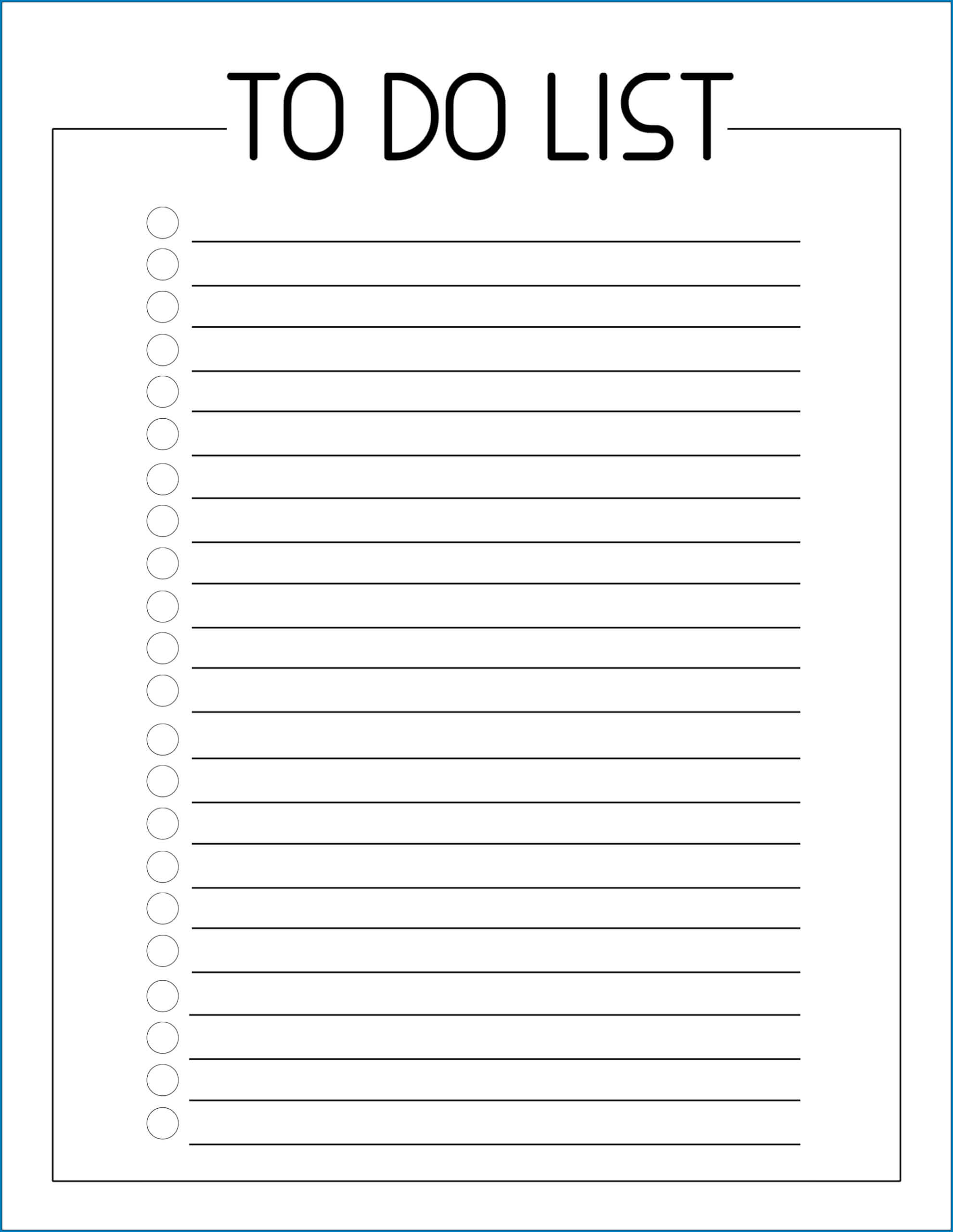 √ Free Printable To Do Checklist Template | Templateral For Blank Checklist Template Word
