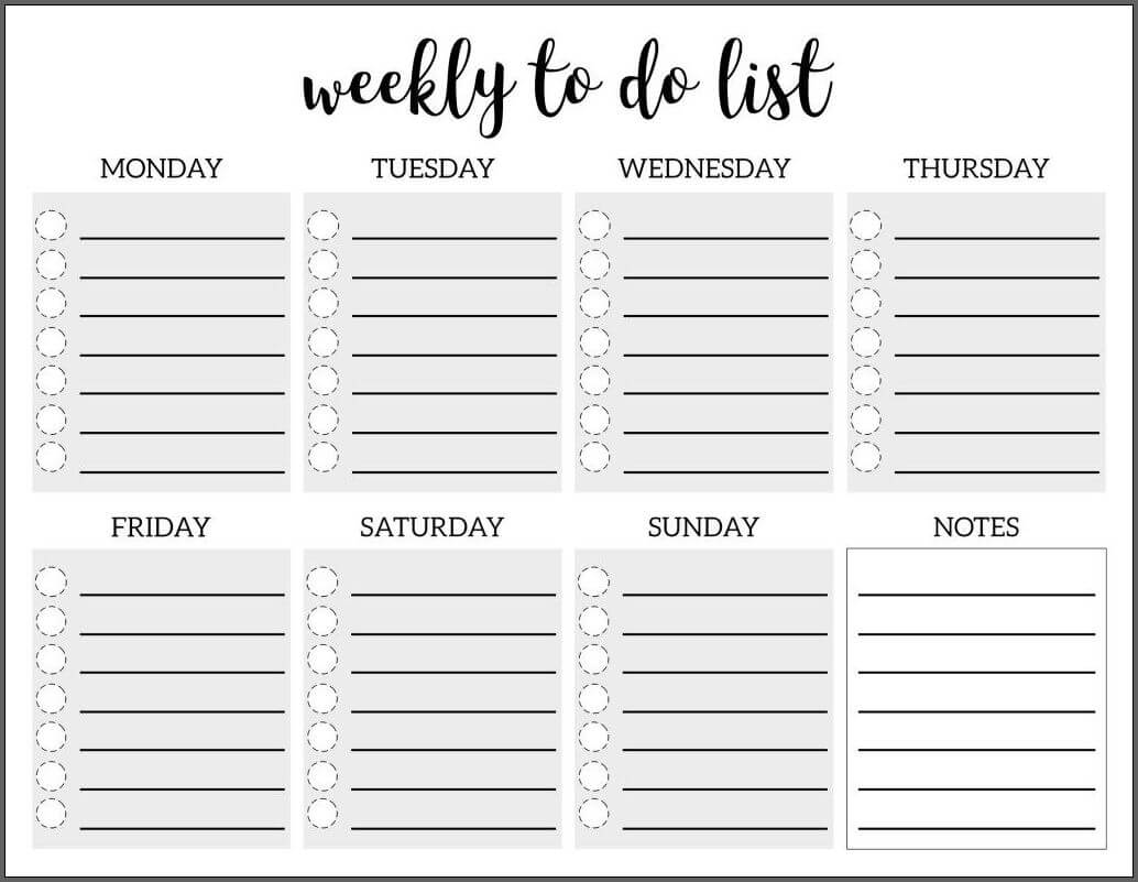 √ Free Printable Weekly To Do List Template | Templateral Inside Blank To Do List Template