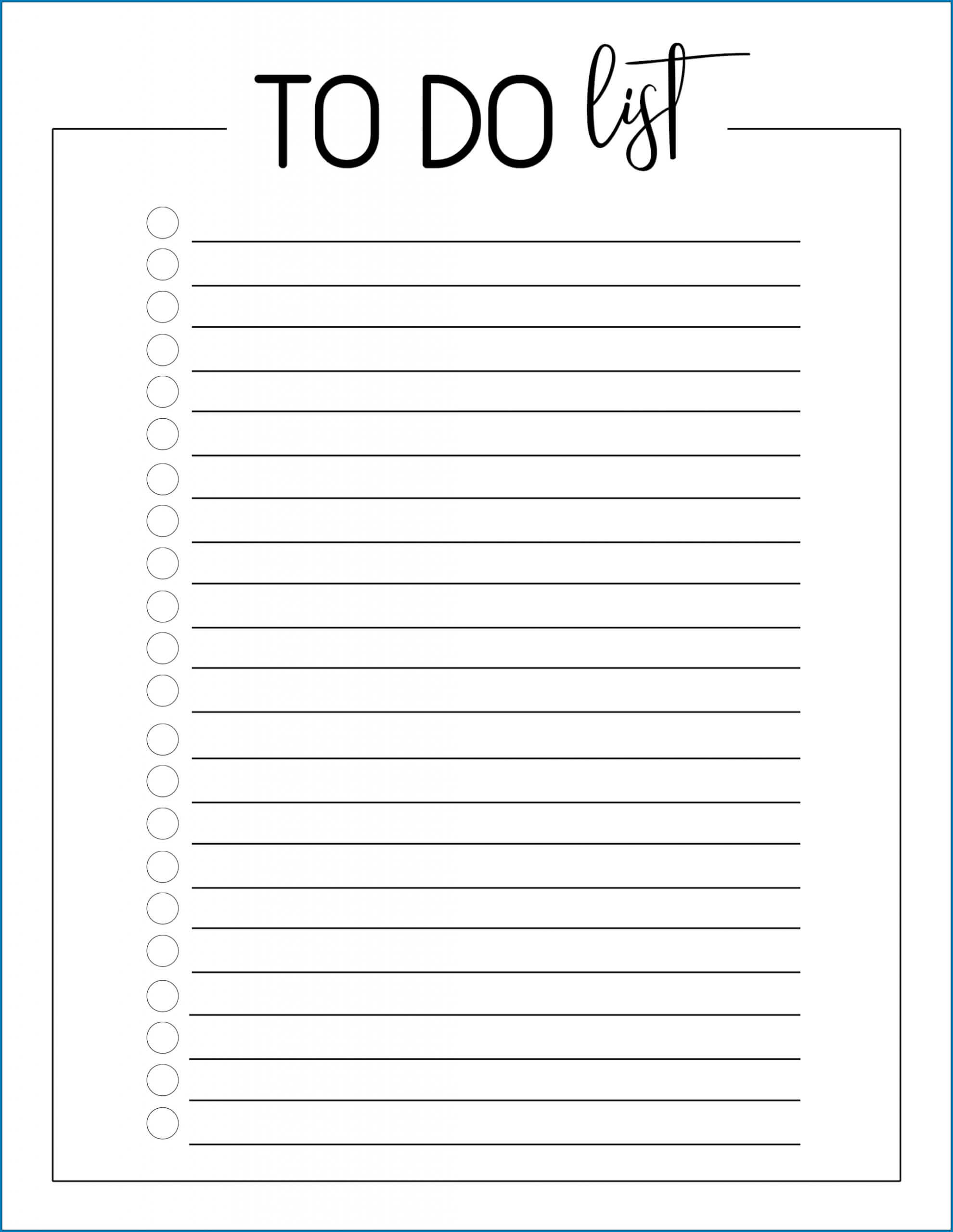 √ Free To Do List Printable Template | Templateral Within Blank To Do List Template