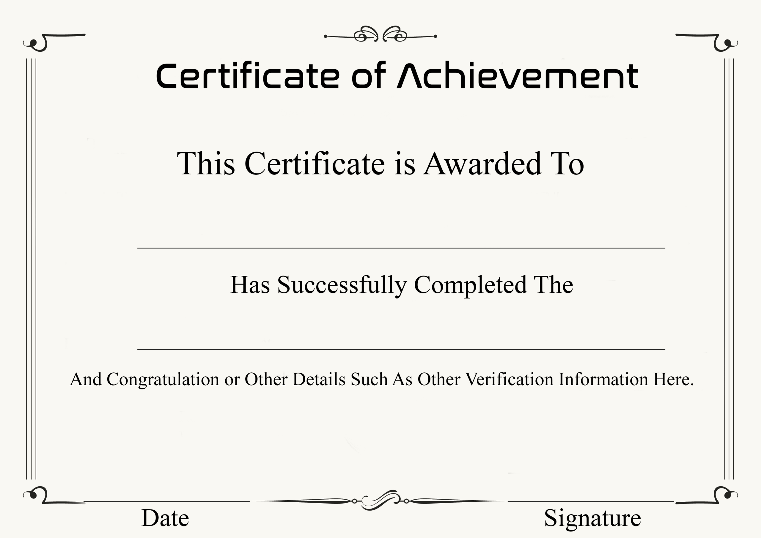 ❤️ Free Sample Certificate Of Achievement Template❤️ For Certificate Of Achievement Army Template