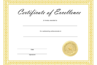 ❤️ Free Sample Certificate Of Excellence Templates❤️ pertaining to Certificate Of Excellence Template Free Download