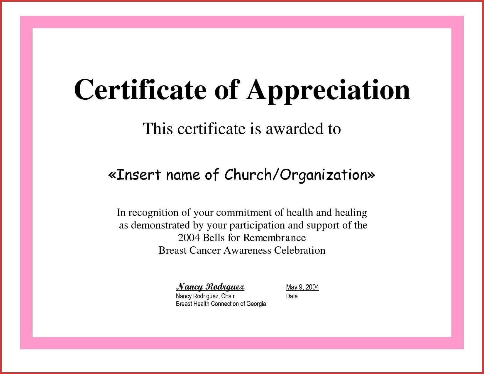 ❤️ Sample Certificate Of Appreciation Form Template❤️ Inside Volunteer Certificate Template