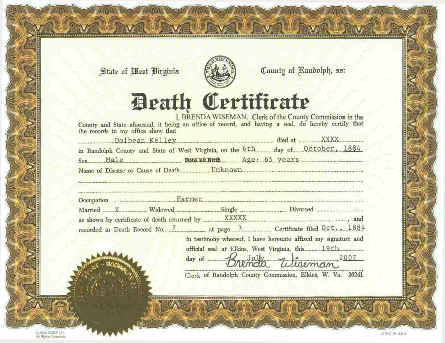 ❤️free Printable Certificate Of Death Sample Templates❤️ Intended For Fake Death Certificate Template
