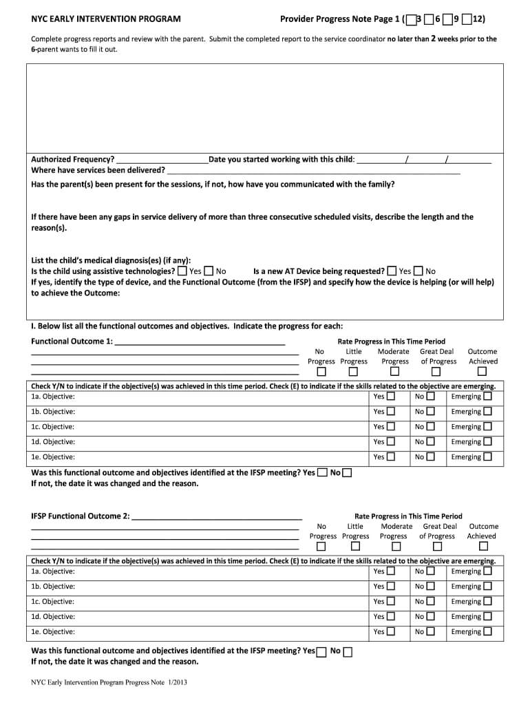 Early Intervention Progress Report – Fill Online, Printable For Intervention Report Template