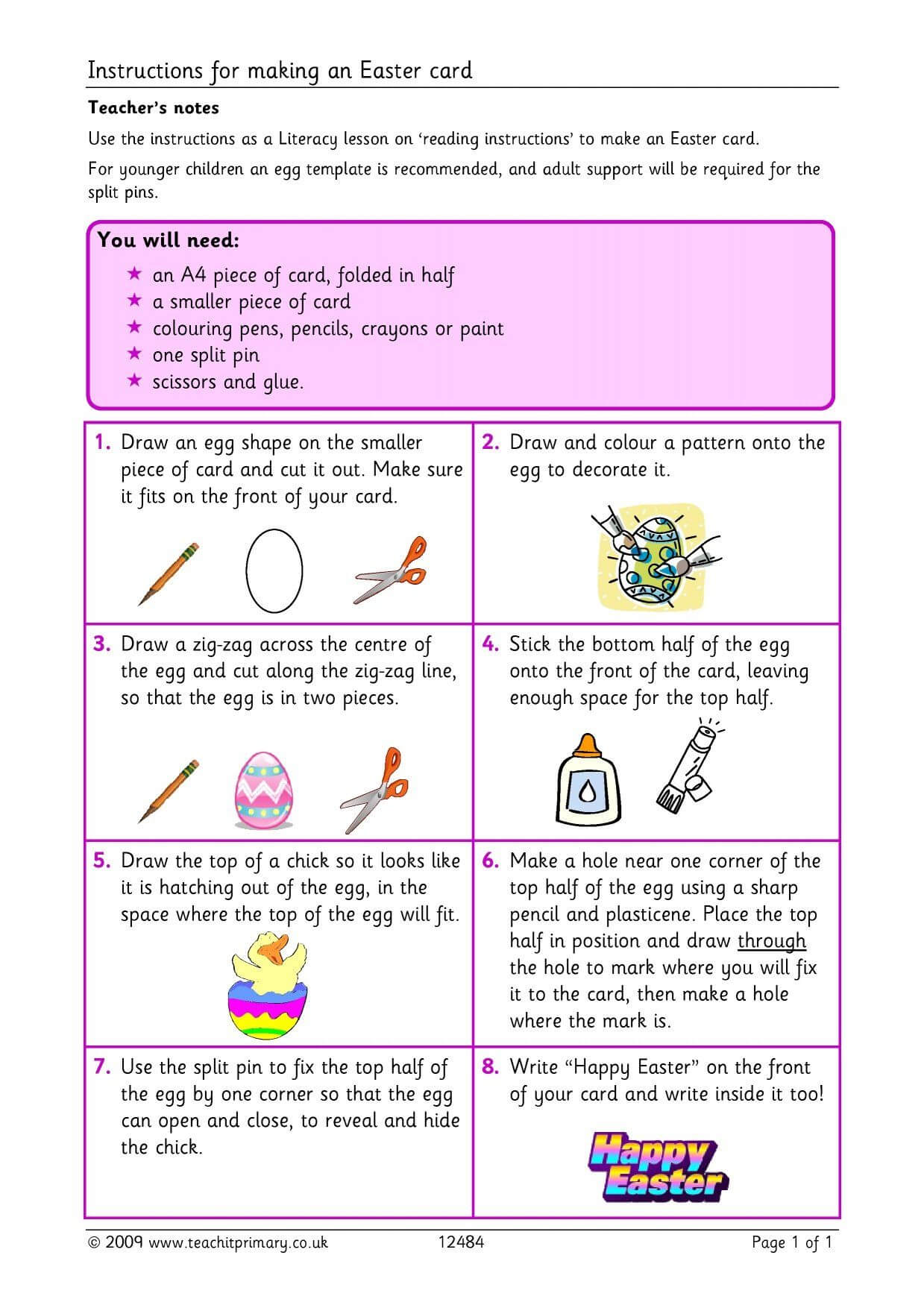 Easter Card Template Ks2 – Happy Easter Sunday Within Easter Card Template Ks2