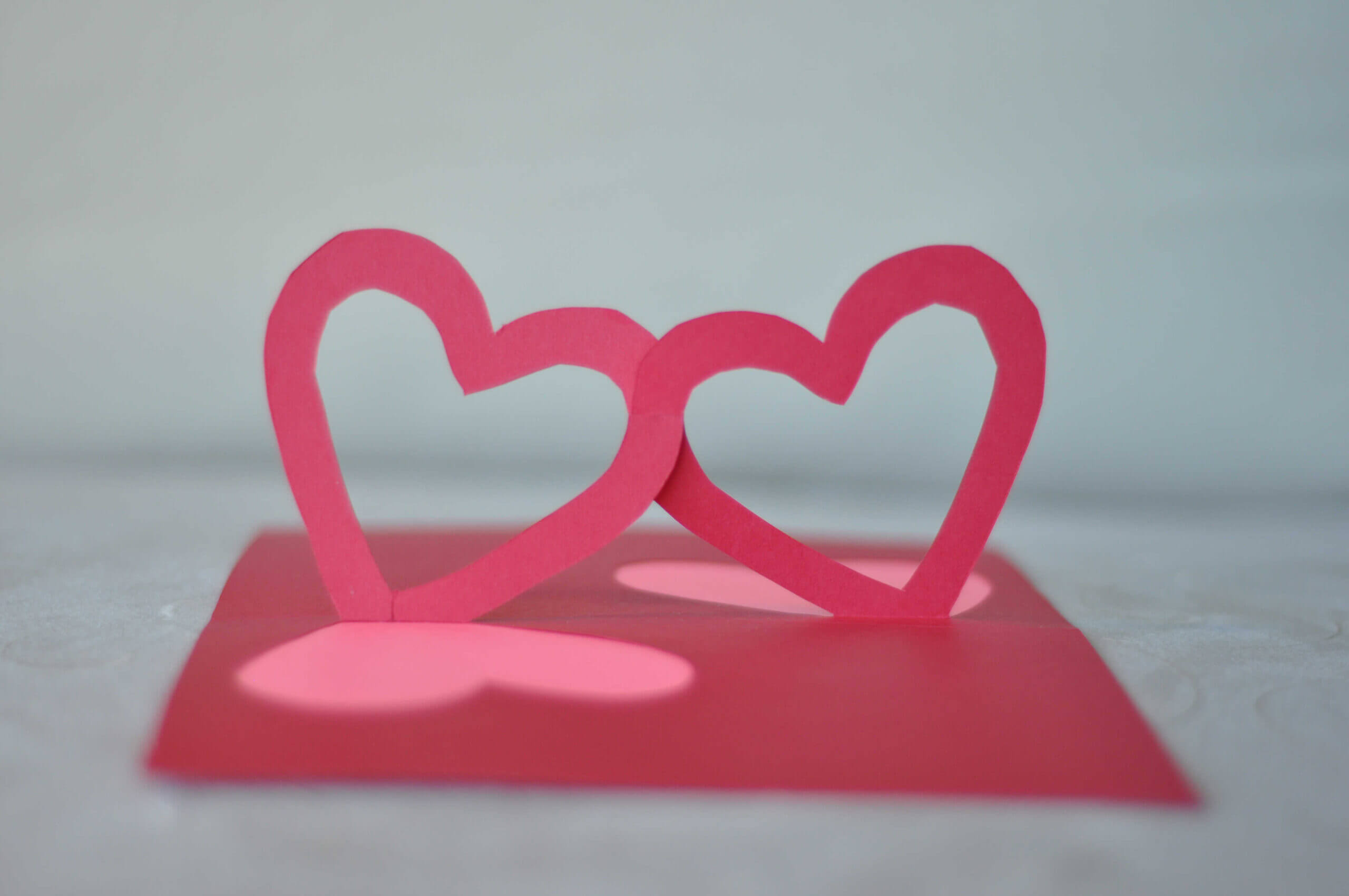 Easy Valentine's Day Pop Up Card: Linked Hearts Tutorial Regarding Pop Out Heart Card Template