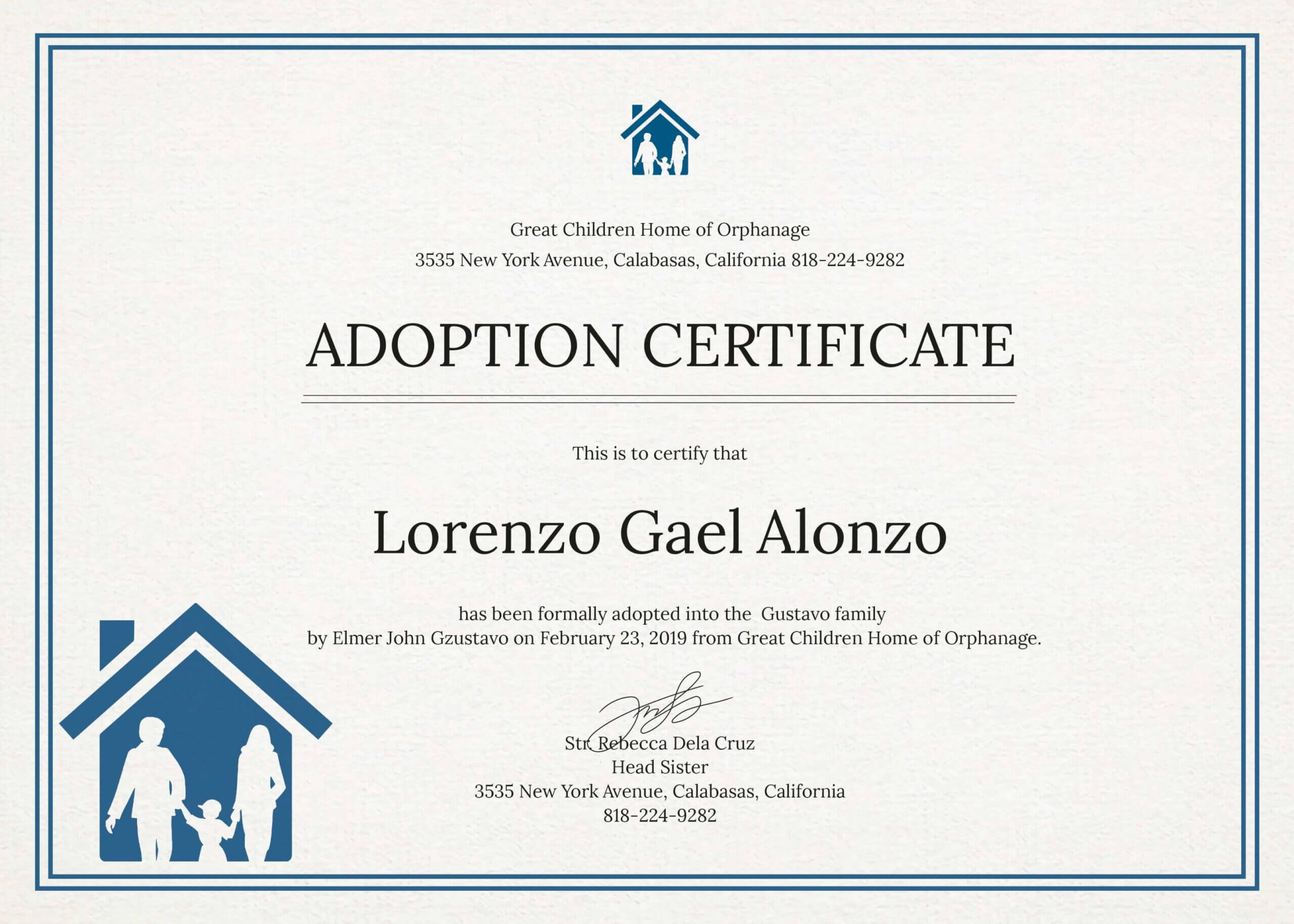 Editable Adoption Certificate New Christening Certificate For Adoption Certificate Template