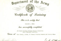Editable Army Certificate Of Training Template within Army Certificate Of Completion Template