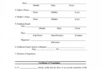 Editable Death Certificate Translation Template Spanish To with regard to Death Certificate Translation Template