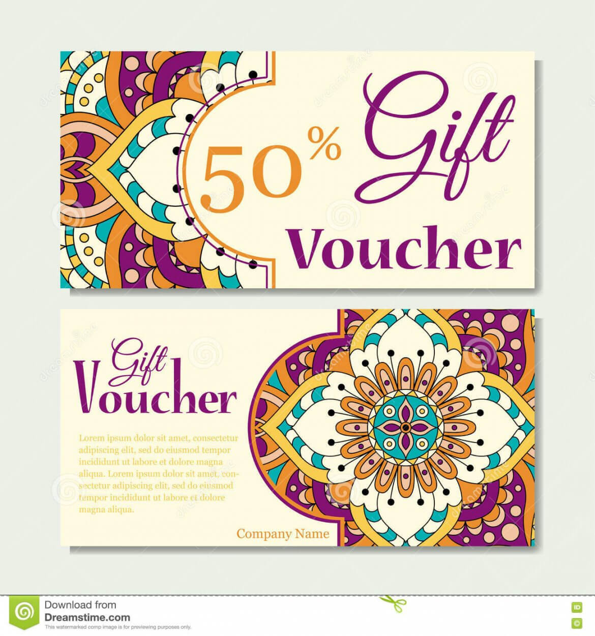 Editable Gift Voucher Template With Mandala Design Regarding Magazine Subscription Gift Certificate Template