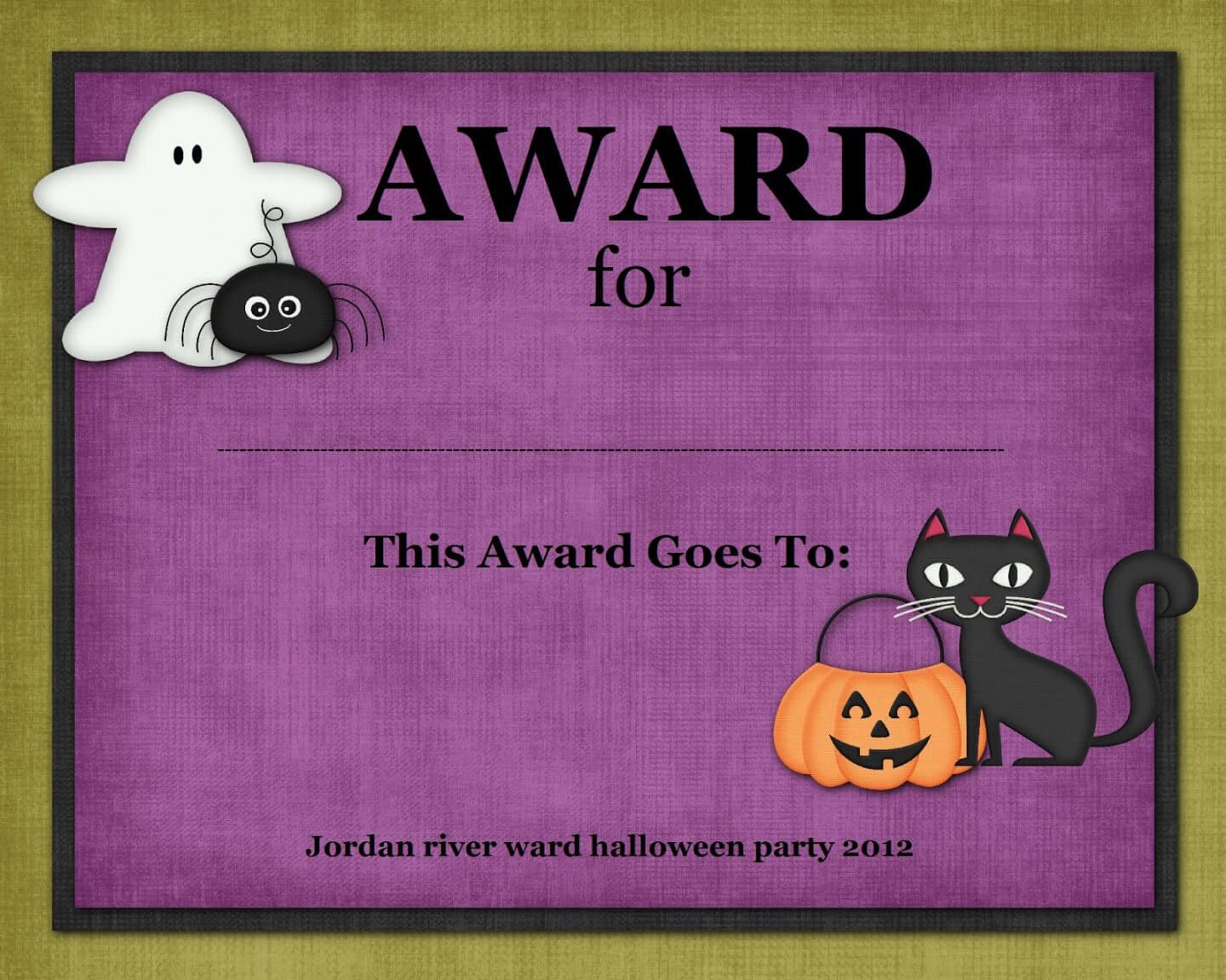 Editable Halloween Costume Awards Hashtag Bg Costume Contest Within Halloween Certificate Template