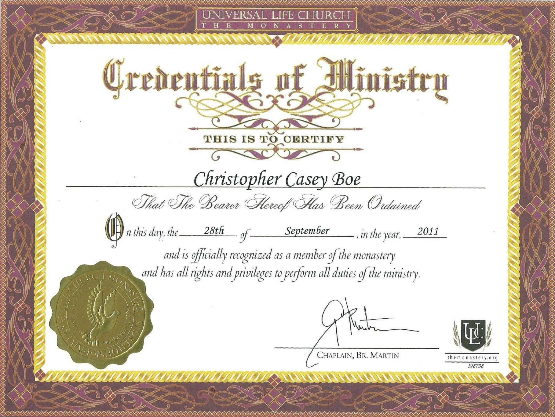 Editable Pastor Ordination Certificate Templates For Certificate Of Ordination Template