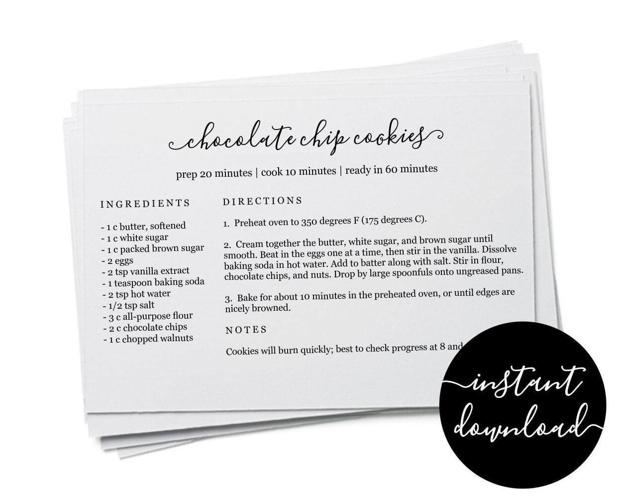 Editable Recipe Card Template – Printable Index Card Size With Microsoft Word Index Card Template