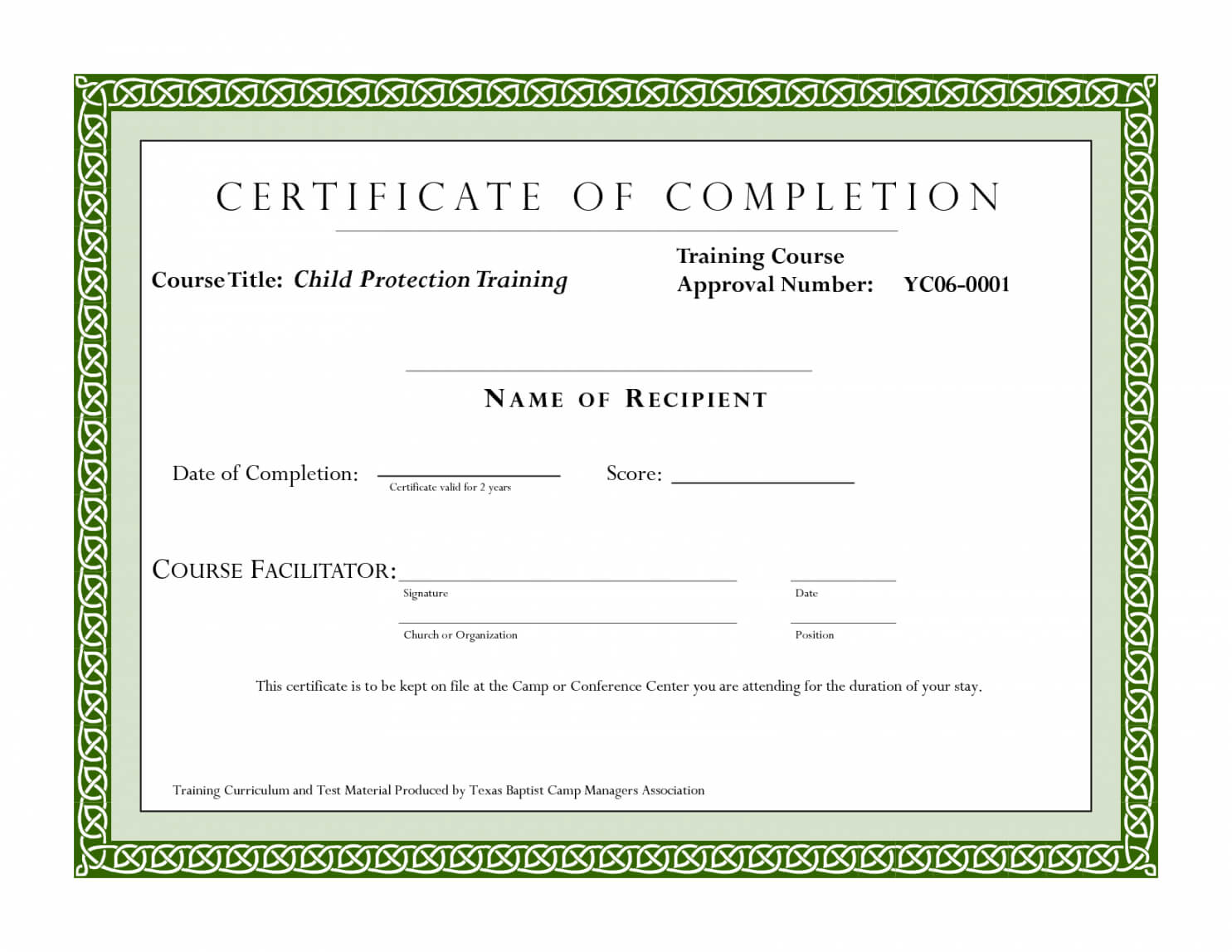 Editable Sample Certificate For Training Completion Inside Fall Protection Certification Template