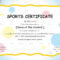 Editable Sports Day Certificate Template for Player Of The Day Certificate Template