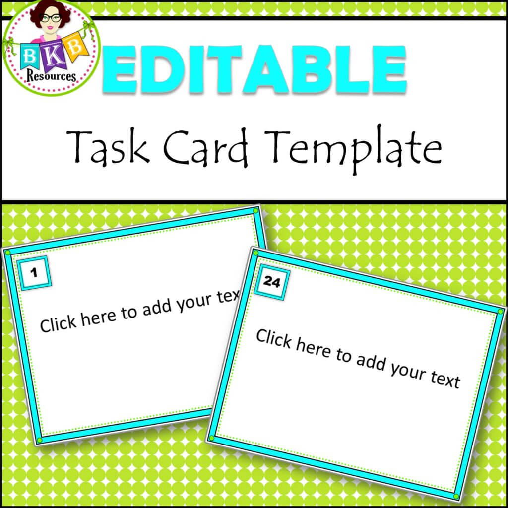 Editable Task Card Templates – Bkb Resources Intended For Task Card Template