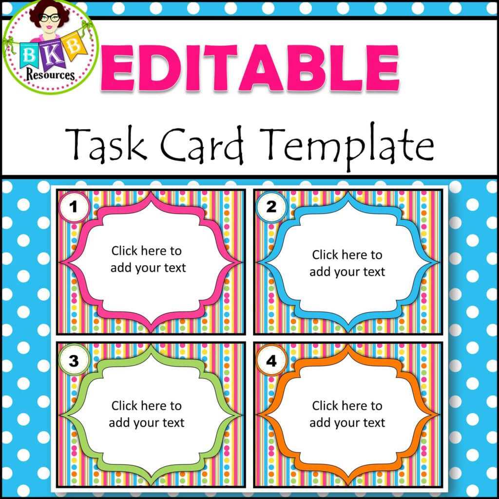 Editable Task Card Templates – Bkb Resources Intended For Task Cards Template