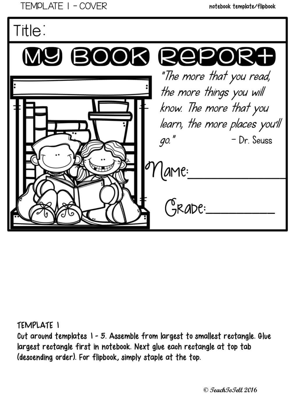 Editable Templates 3 Cover Options My Book Report Name With Book Report Template Grade 1