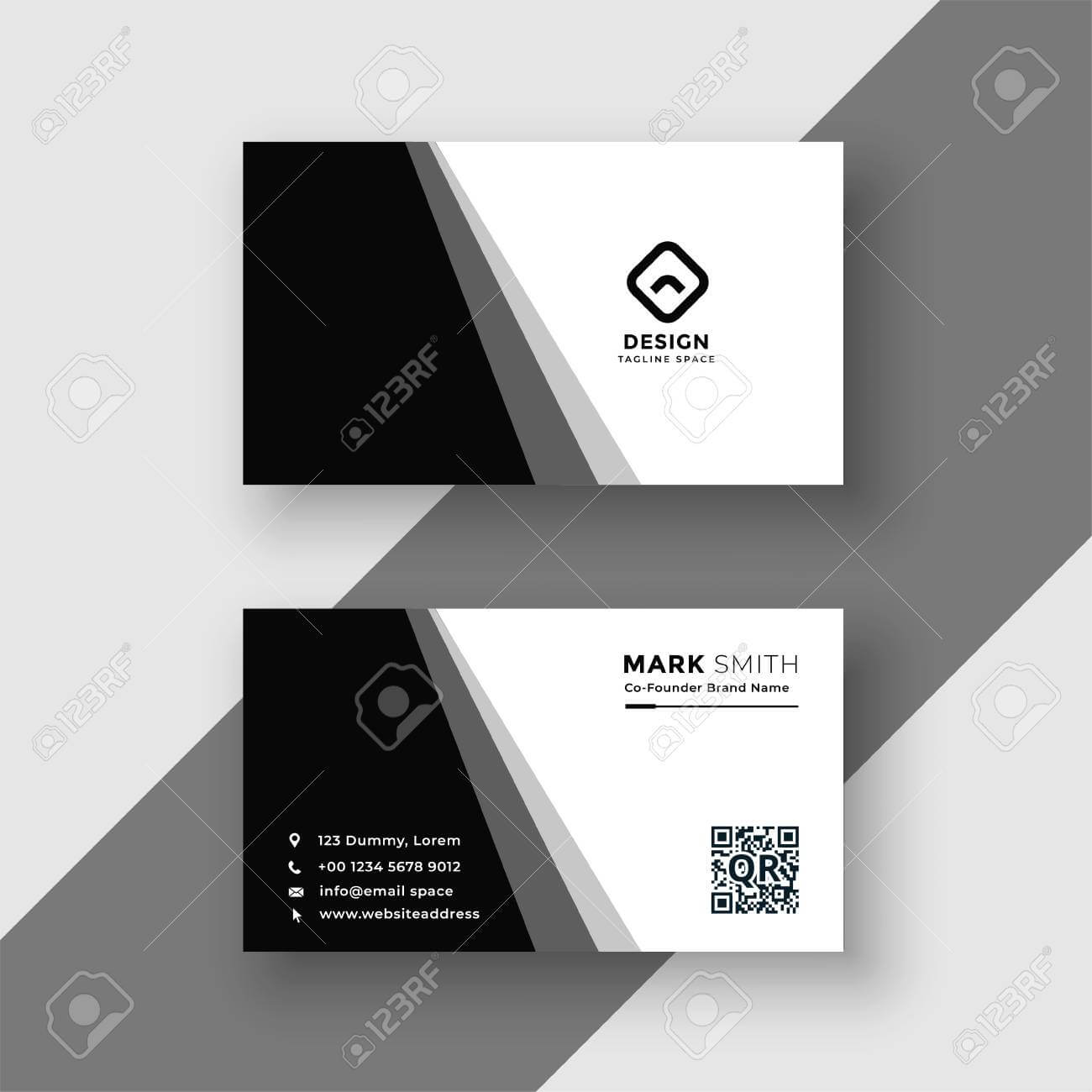 Elegant Black And White Business Card Template Pertaining To Black And White Business Cards Templates Free