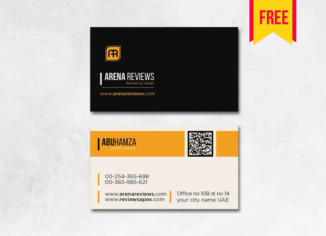 Elegant Business Card Template | Free Download – Arenareviews Within Free Bussiness Card Template