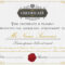 Elegant Certificate Template Design With Border, Sealing Wax.. For Certificate Template Size