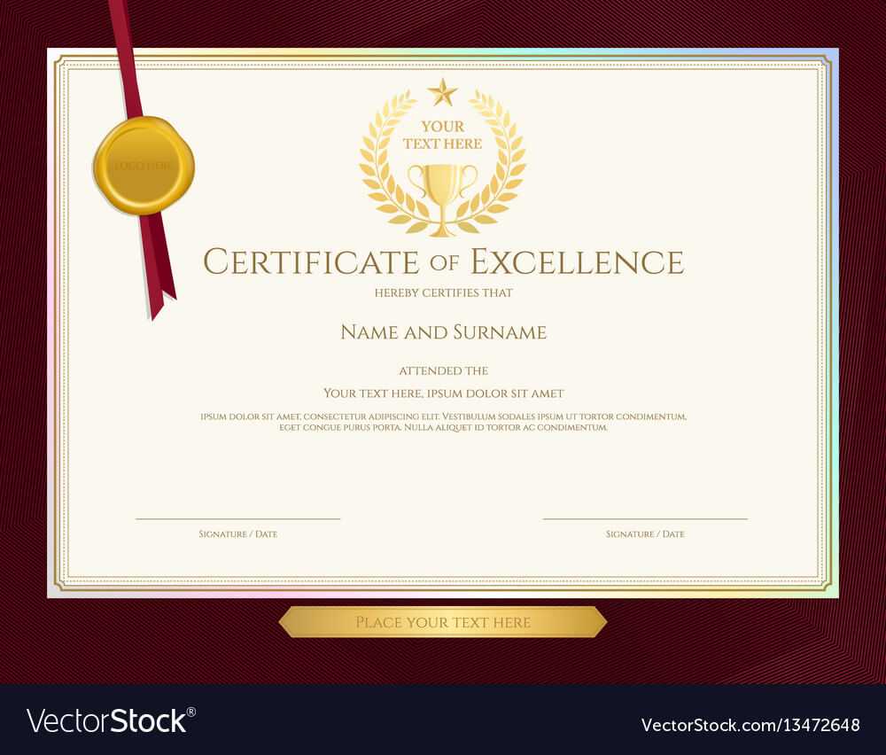 Elegant Certificate Template For Excellence With Elegant Certificate Templates Free