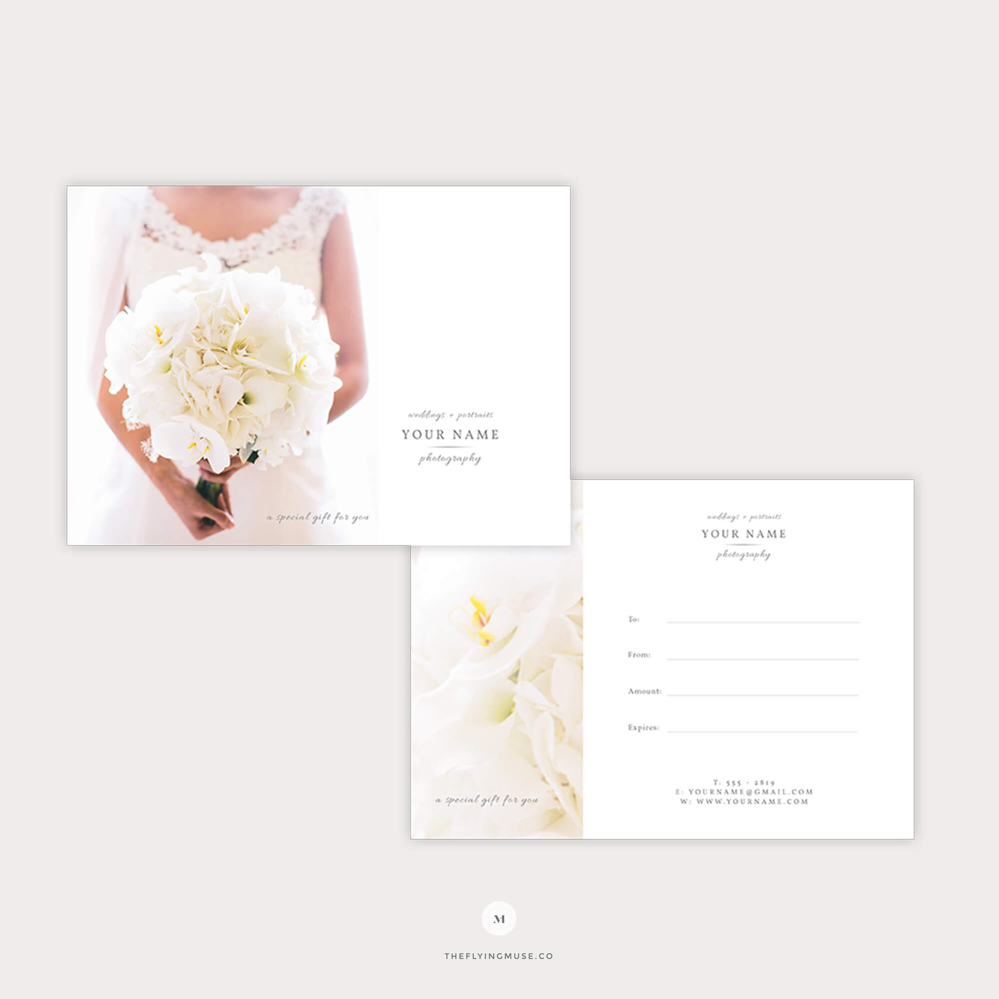 Elegant Gift Certificate Template For Wedding Photographers | The Flying  Muse Within Elegant Gift Certificate Template