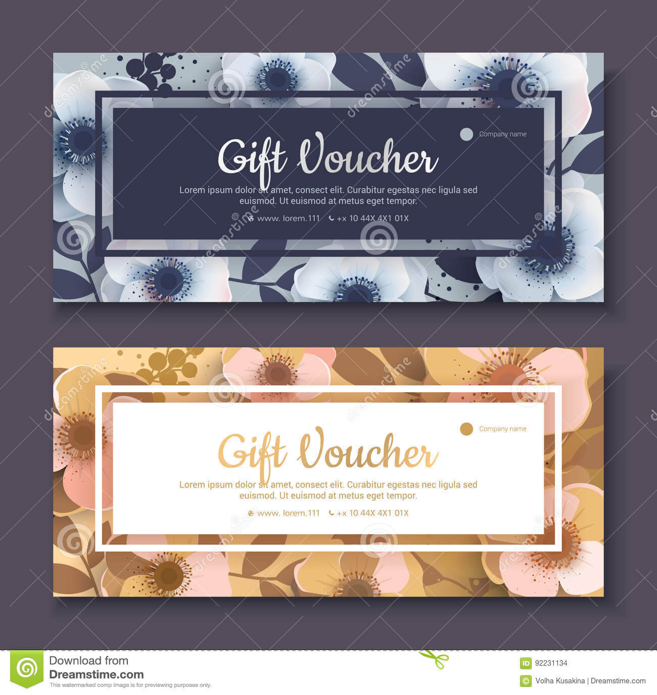 Elegant Gift Voucher, Coupon Template. Stock Illustration With Regard To Elegant Gift Certificate Template