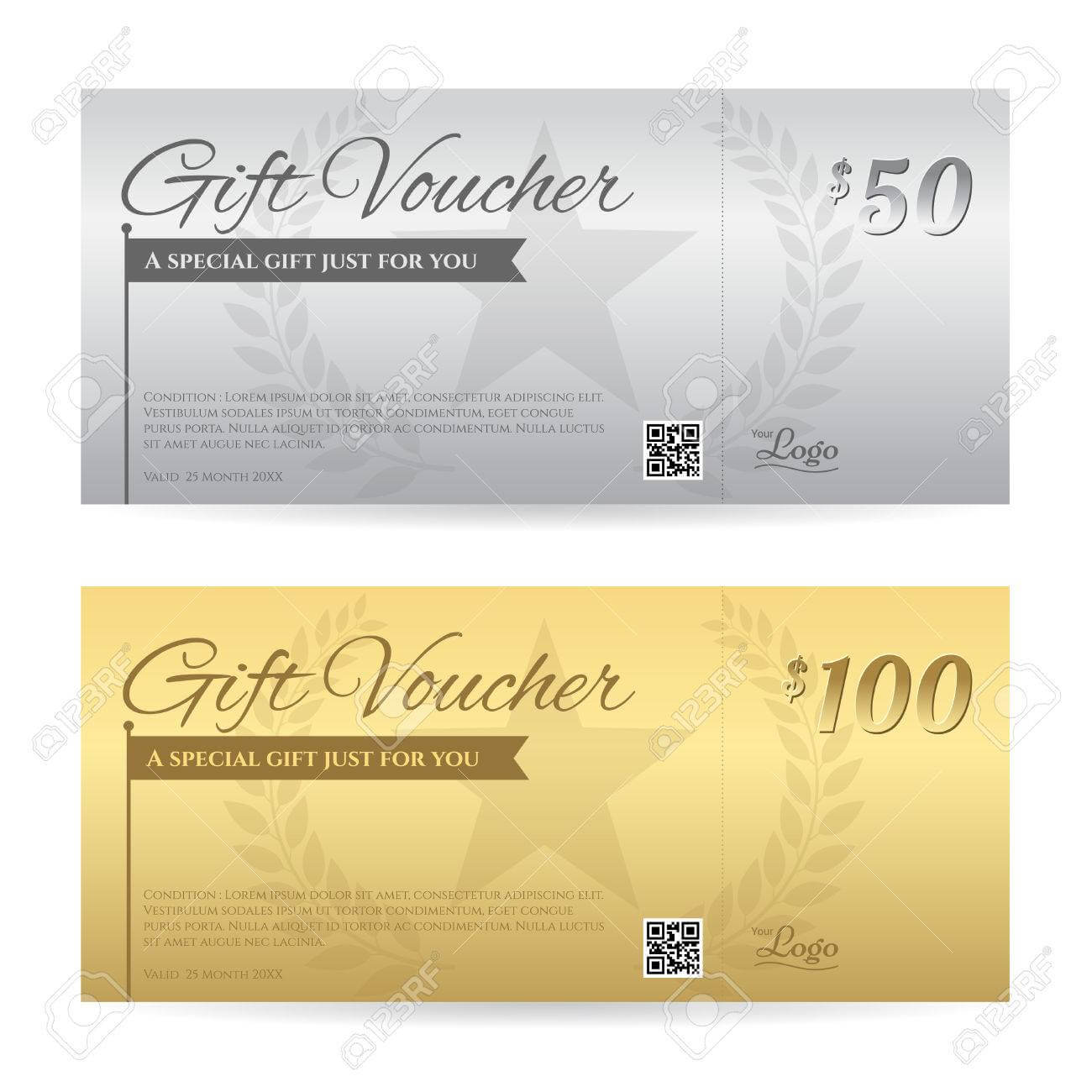 Elegant Gift Voucher Or Gift Card Certificate Template In Gold.. Pertaining To Elegant Gift Certificate Template