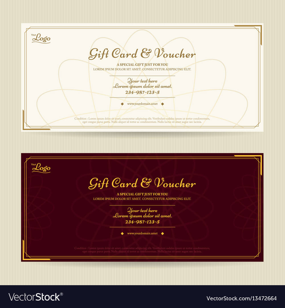 Elegant Gift Voucher Or Gift Card Template For Elegant Gift Certificate Template