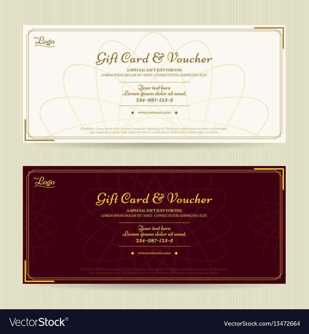 Elegant Gift Voucher Or Gift Card Template For Elegant Gift Certificate Template