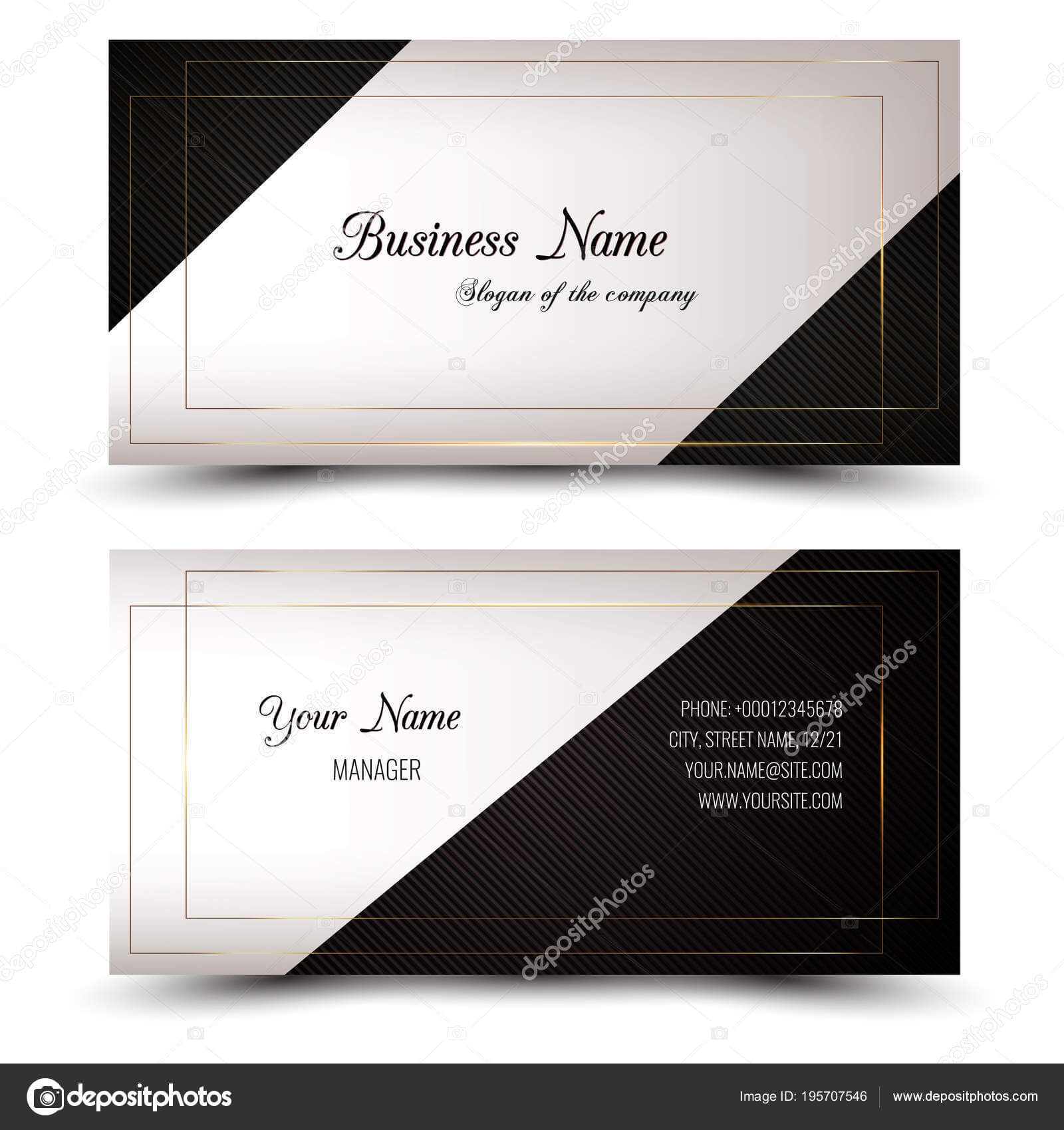 Elegant Vector Business Card Name Card Horizontal Simple Pertaining To Place Card Size Template
