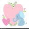 Elephant With Two Big Hearts And Plants Vector Sticker Intended For Blank Elephant Template